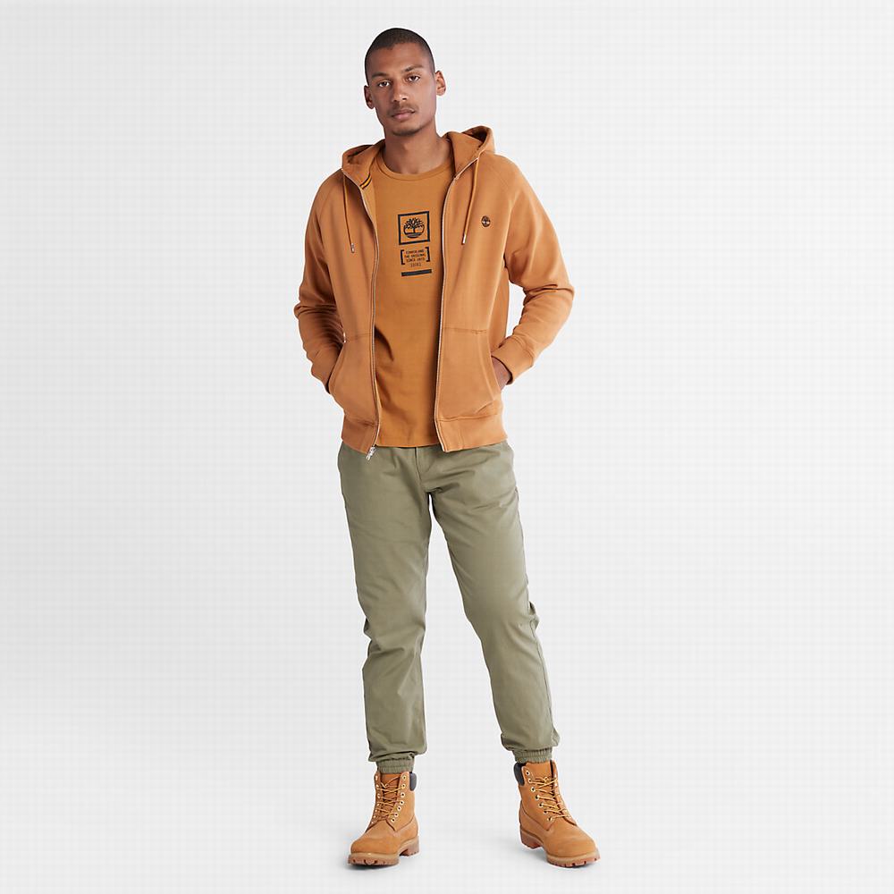 Pánské Mikiny S Kapucí Timberland Exeter River Zip-Front Fleece Světle Hnědé | TI58926-931