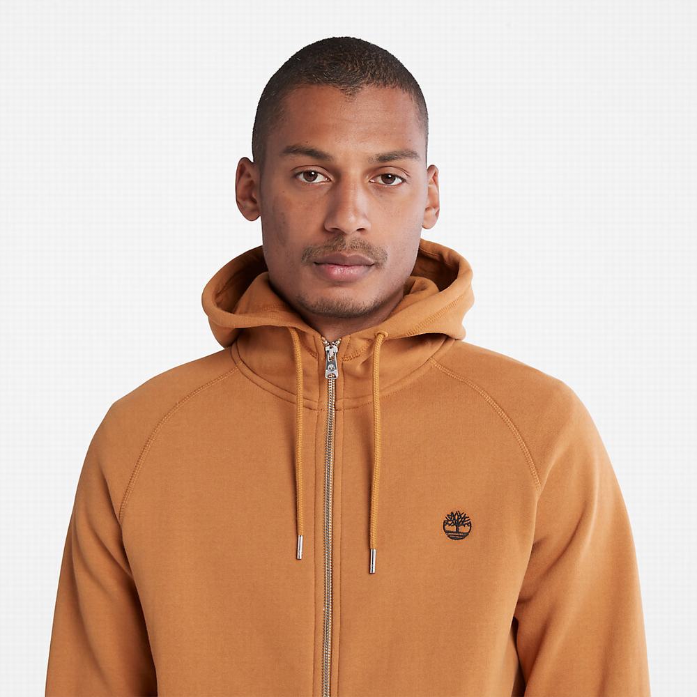 Pánské Mikiny S Kapucí Timberland Exeter River Zip-Front Fleece Světle Hnědé | TI58926-931