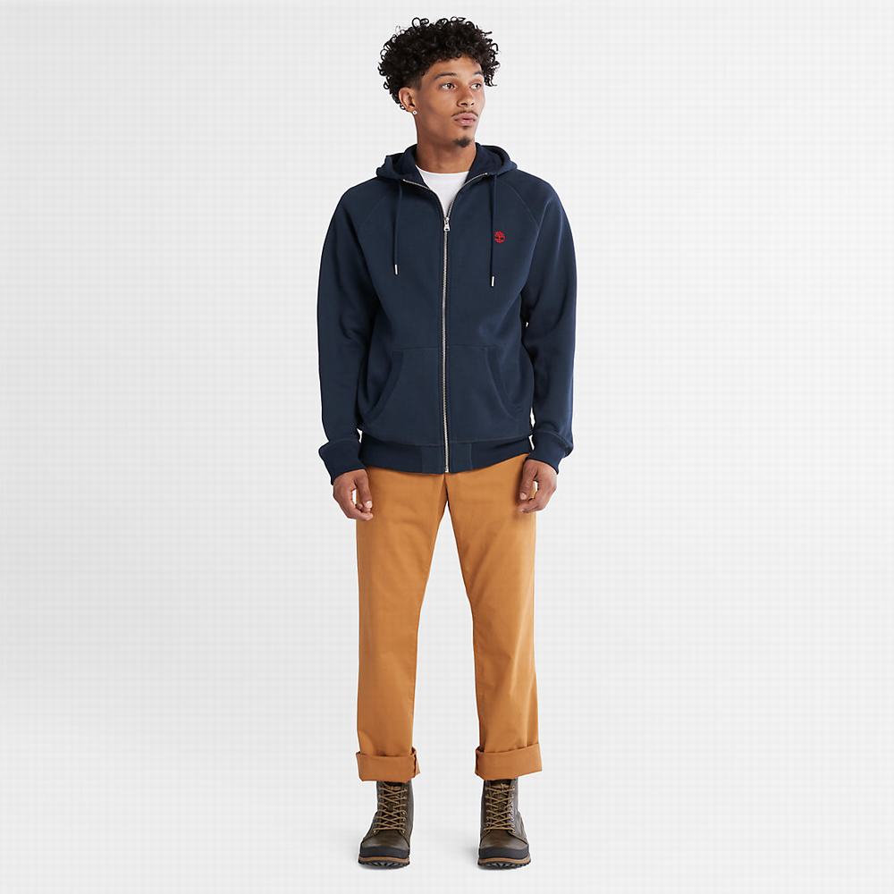 Pánské Mikiny S Kapucí Timberland Exeter River Zip Tmavě Blankyt | TI83760-138