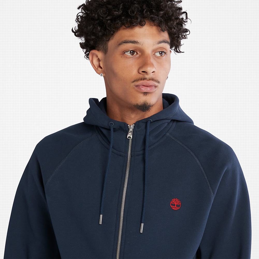 Pánské Mikiny S Kapucí Timberland Exeter River Zip Tmavě Blankyt | TI83760-138