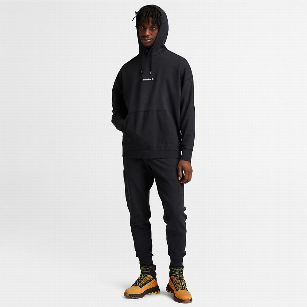 Pánské Mikiny S Kapucí Timberland Garment-Dyed Logo Černé | TI42530-697