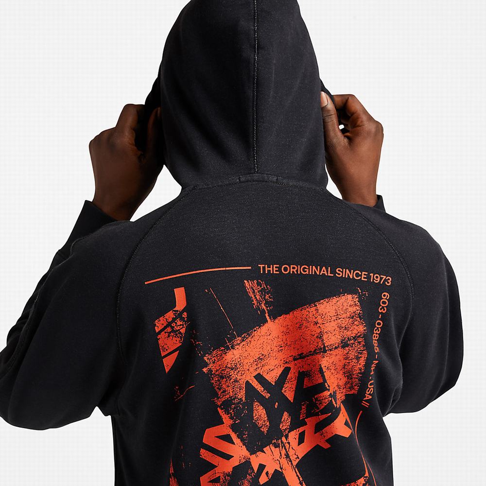 Pánské Mikiny S Kapucí Timberland Garment-Dyed Logo Černé | TI42530-697
