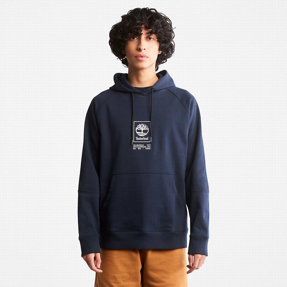 Pánské Mikiny S Kapucí Timberland Heavyweight Logo Tmavě Blankyt | TI72064-319
