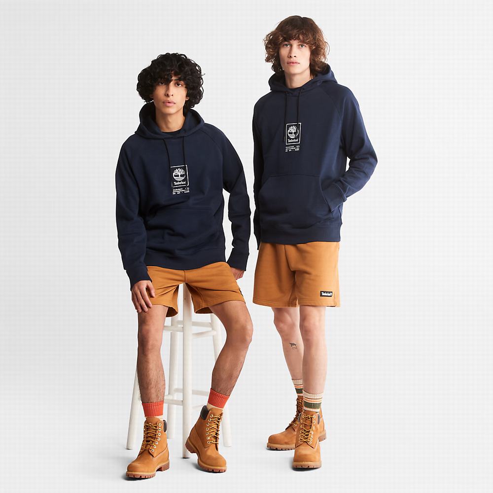 Pánské Mikiny S Kapucí Timberland Heavyweight Logo Tmavě Blankyt | TI72064-319