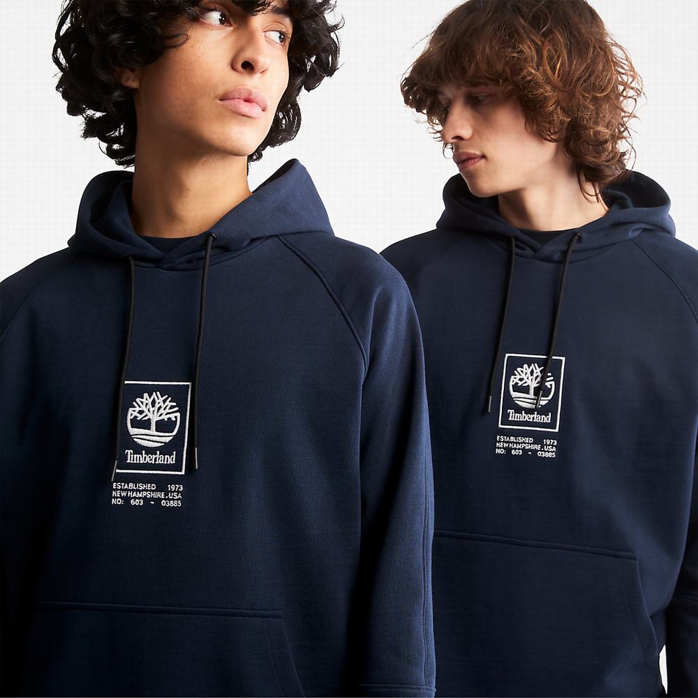 Pánské Mikiny S Kapucí Timberland Heavyweight Logo Tmavě Blankyt | TI72064-319