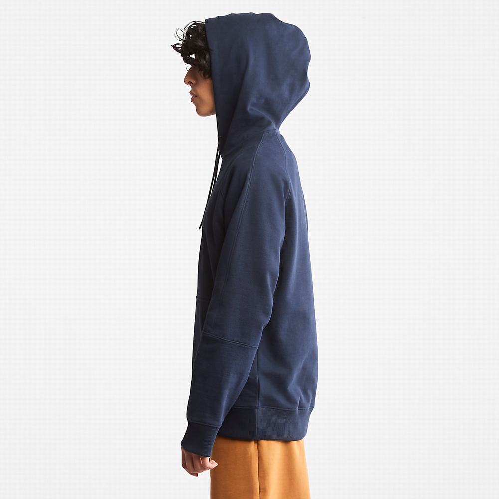 Pánské Mikiny S Kapucí Timberland Heavyweight Logo Tmavě Blankyt | TI72064-319