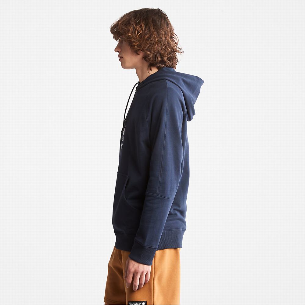 Pánské Mikiny S Kapucí Timberland Heavyweight Logo Tmavě Blankyt | TI72064-319