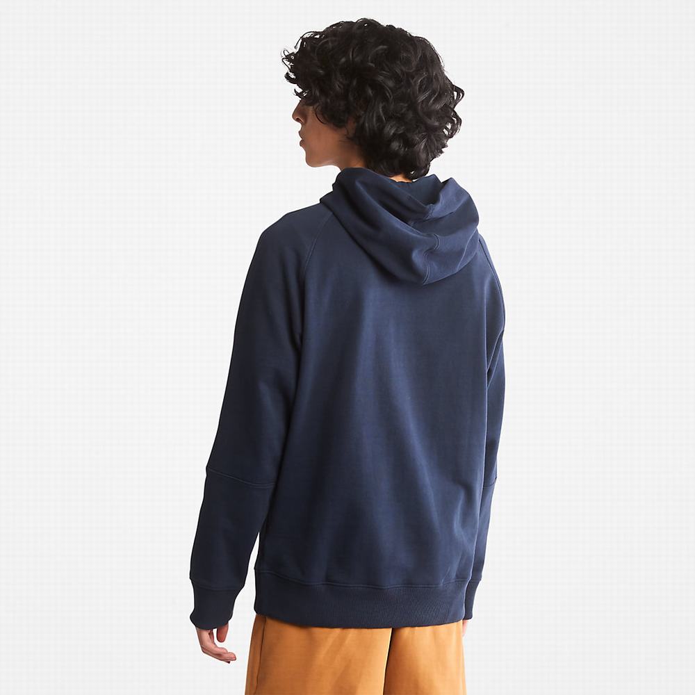 Pánské Mikiny S Kapucí Timberland Heavyweight Logo Tmavě Blankyt | TI72064-319