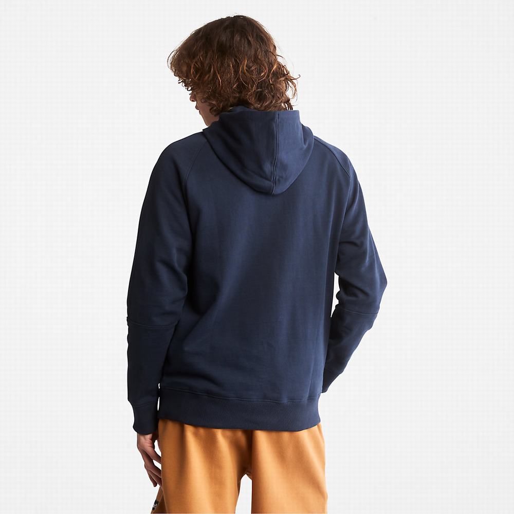 Pánské Mikiny S Kapucí Timberland Heavyweight Logo Tmavě Blankyt | TI72064-319