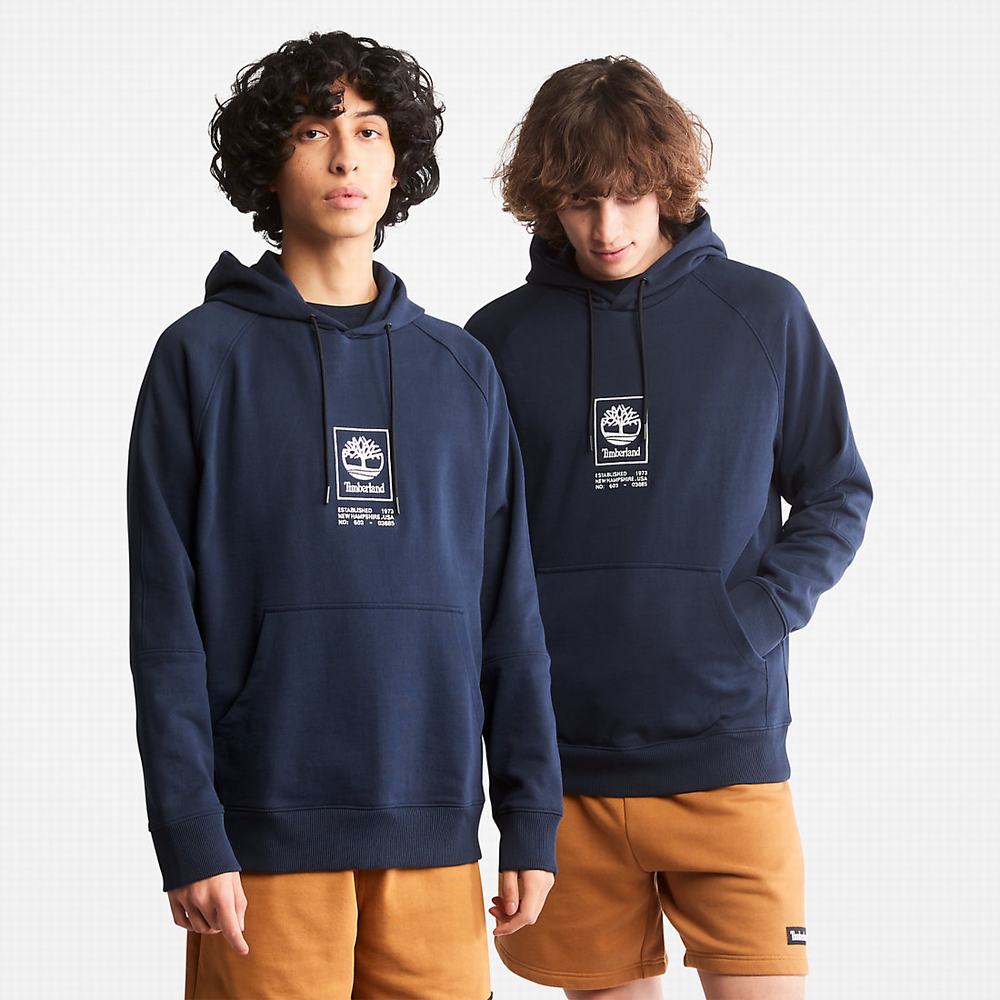 Pánské Mikiny S Kapucí Timberland Heavyweight Logo Tmavě Blankyt | TI72064-319