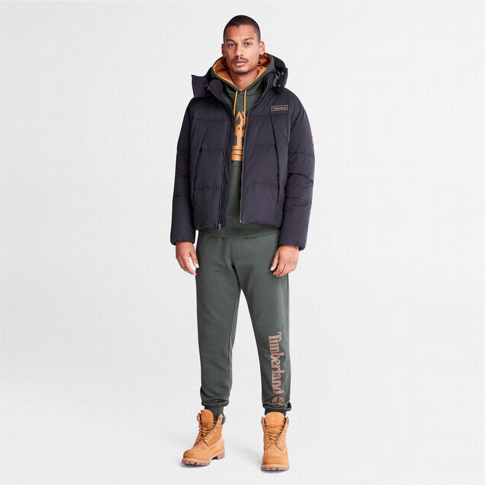 Pánské Mikiny S Kapucí Timberland Heritage Logo Tmavě Zelene | TI08759-604