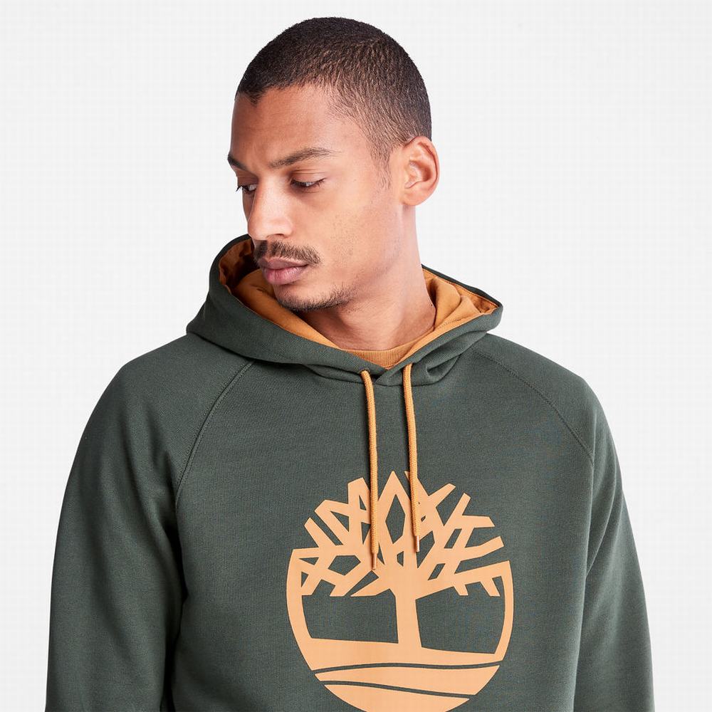 Pánské Mikiny S Kapucí Timberland Heritage Logo Tmavě Zelene | TI08759-604