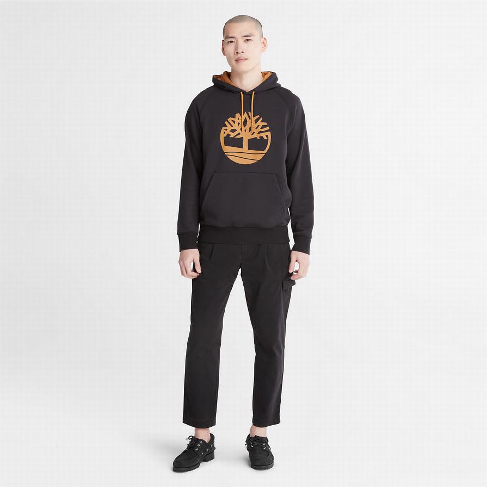 Pánské Mikiny S Kapucí Timberland Heritage Logo Černé | TI74380-390