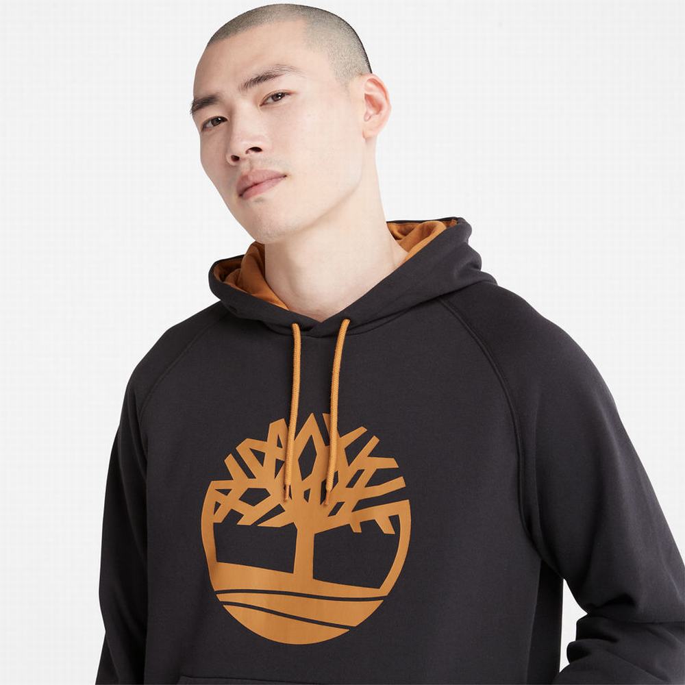 Pánské Mikiny S Kapucí Timberland Heritage Logo Černé | TI74380-390