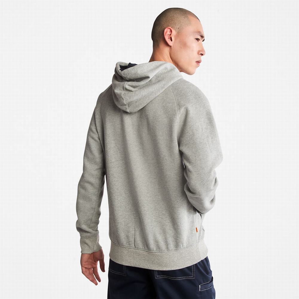 Pánské Mikiny S Kapucí Timberland Heritage Logo Šedé | TI74821-728