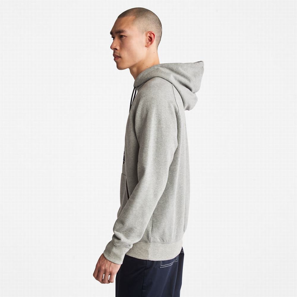 Pánské Mikiny S Kapucí Timberland Heritage Logo Šedé | TI74821-728