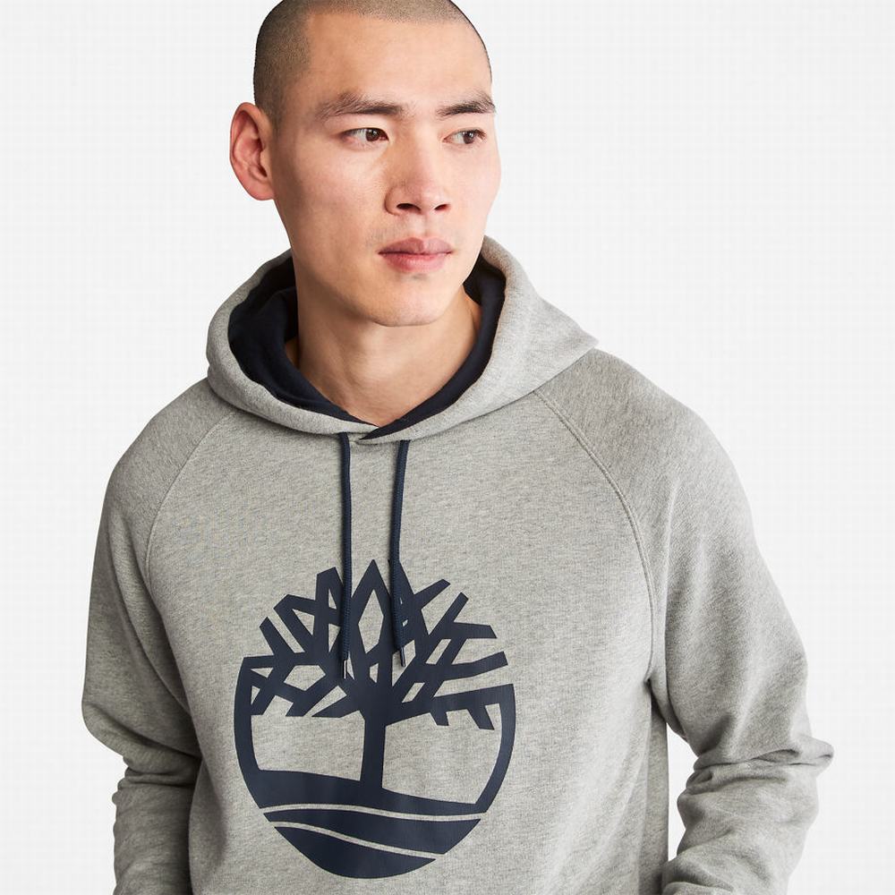 Pánské Mikiny S Kapucí Timberland Heritage Logo Šedé | TI74821-728