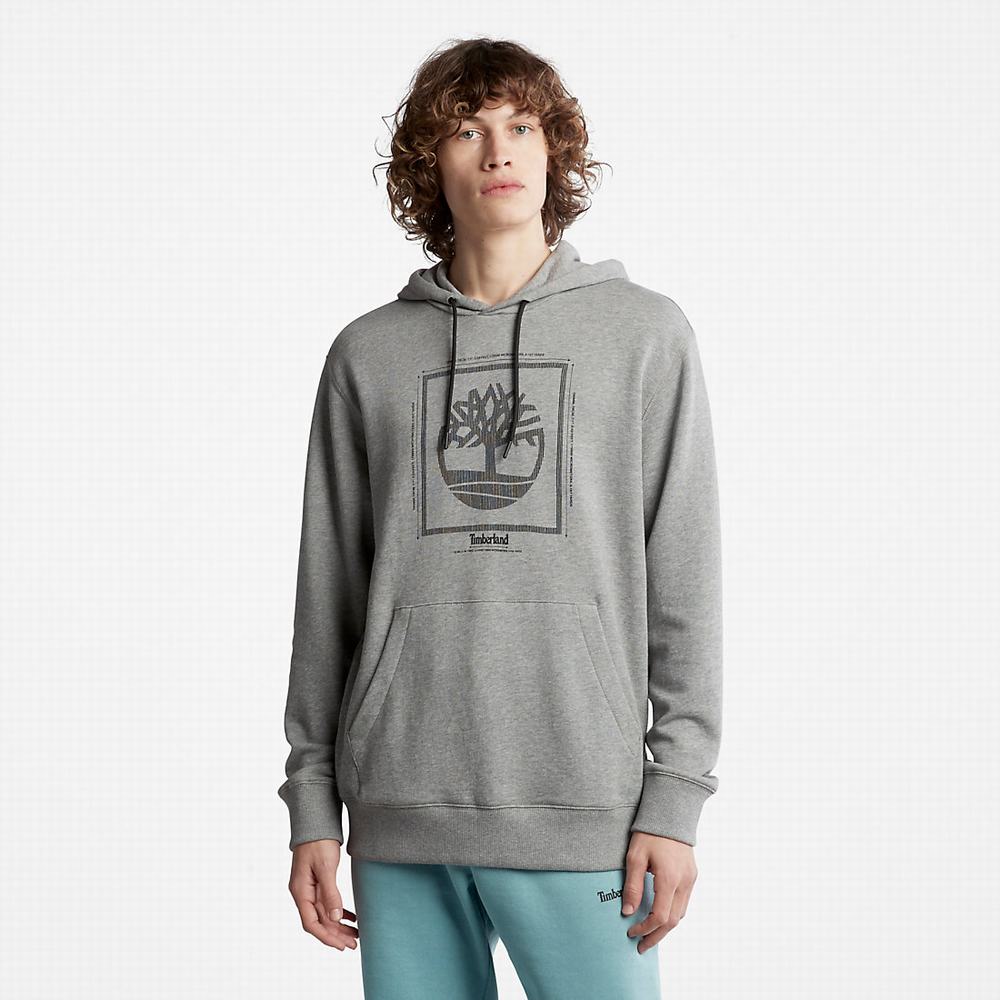 Pánské Mikiny S Kapucí Timberland Logo Šedé | TI07652-985