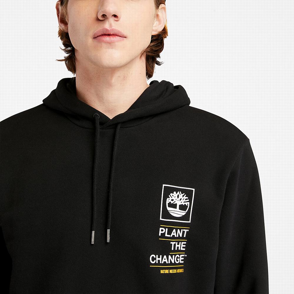 Pánské Mikiny S Kapucí Timberland Nature Needs Heroes™ Graphic Černé | TI75924-257