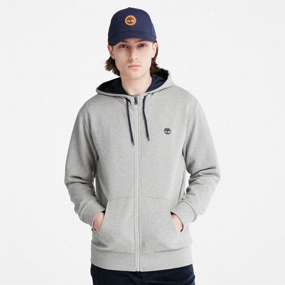Pánské Mikiny S Kapucí Timberland Oyster River Zip Šedé | TI80356-189