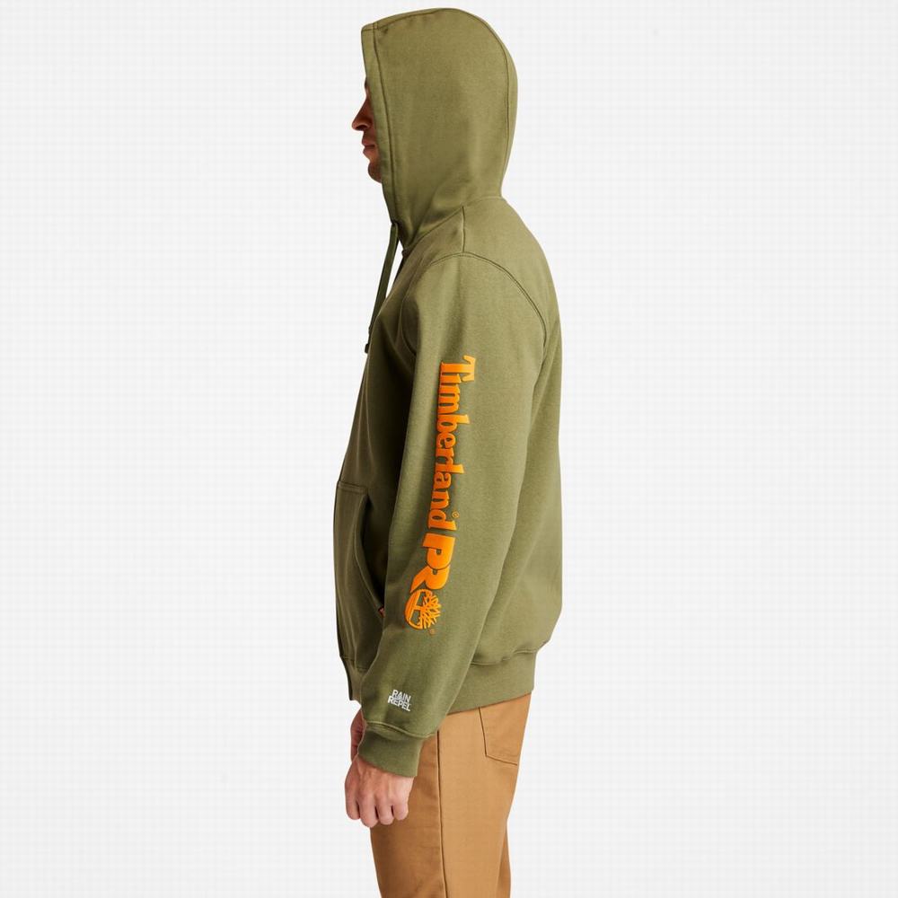 Pánské Mikiny S Kapucí Timberland PRO® Hood Honcho Sport Zip-Front Olivy Zelené | TI50723-351