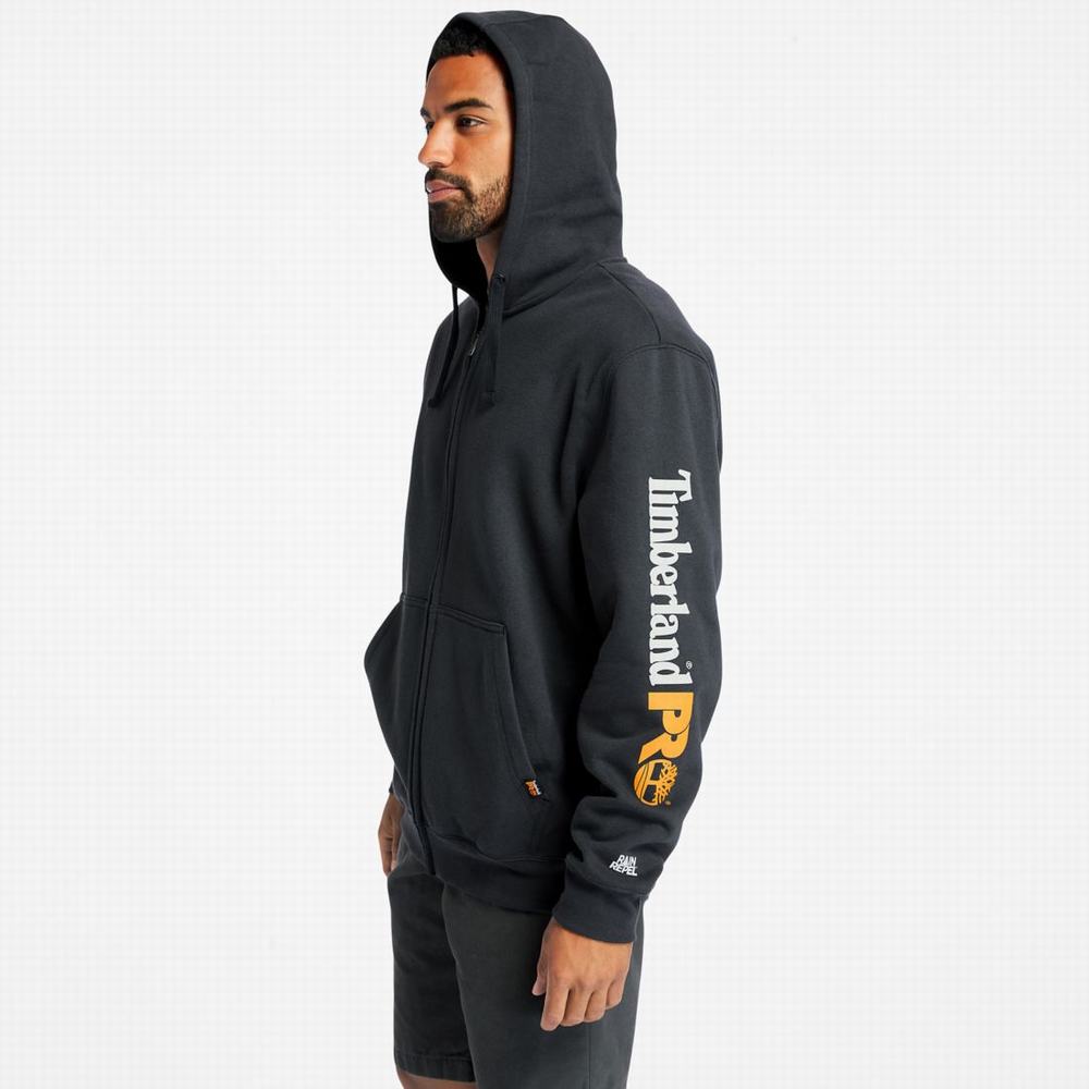 Pánské Mikiny S Kapucí Timberland PRO® Hood Honcho Sport Zip-Front Černé | TI87021-164