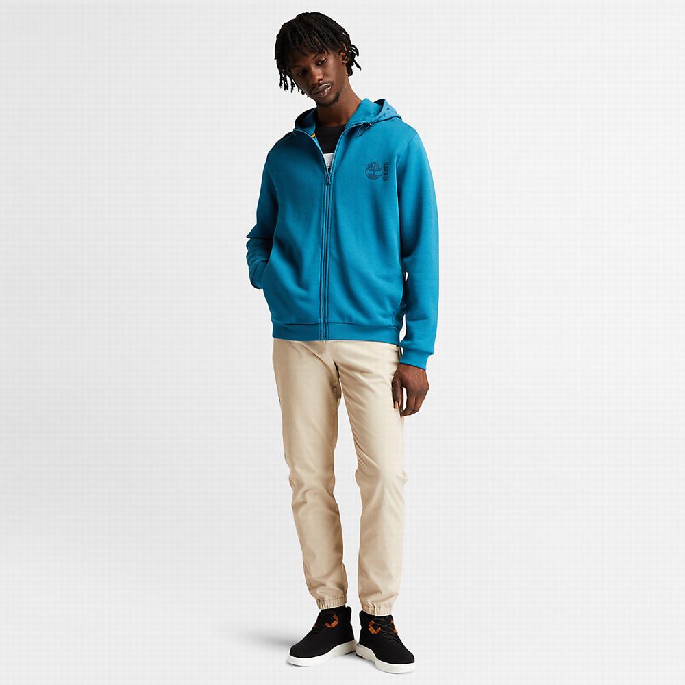 Pánské Mikiny S Kapucí Timberland Re-Pohodlí EK+ Zip Tyrkysové | TI14630-237