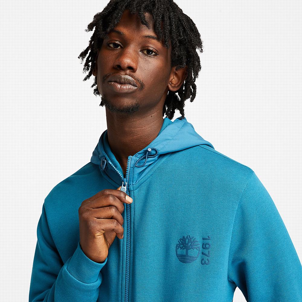 Pánské Mikiny S Kapucí Timberland Re-Pohodlí EK+ Zip Tyrkysové | TI14630-237