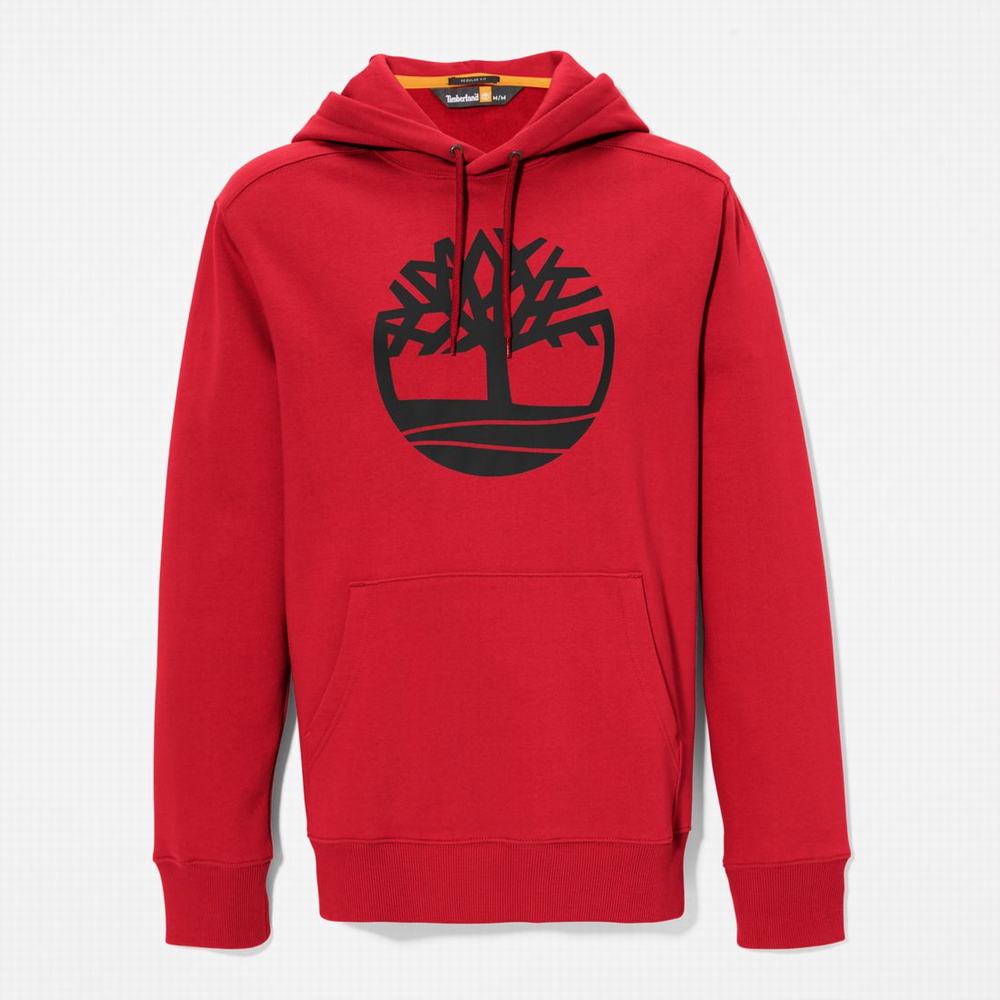 Pánské Mikiny S Kapucí Timberland Tree-Logo Tmavě Červené Černé | TI09614-753