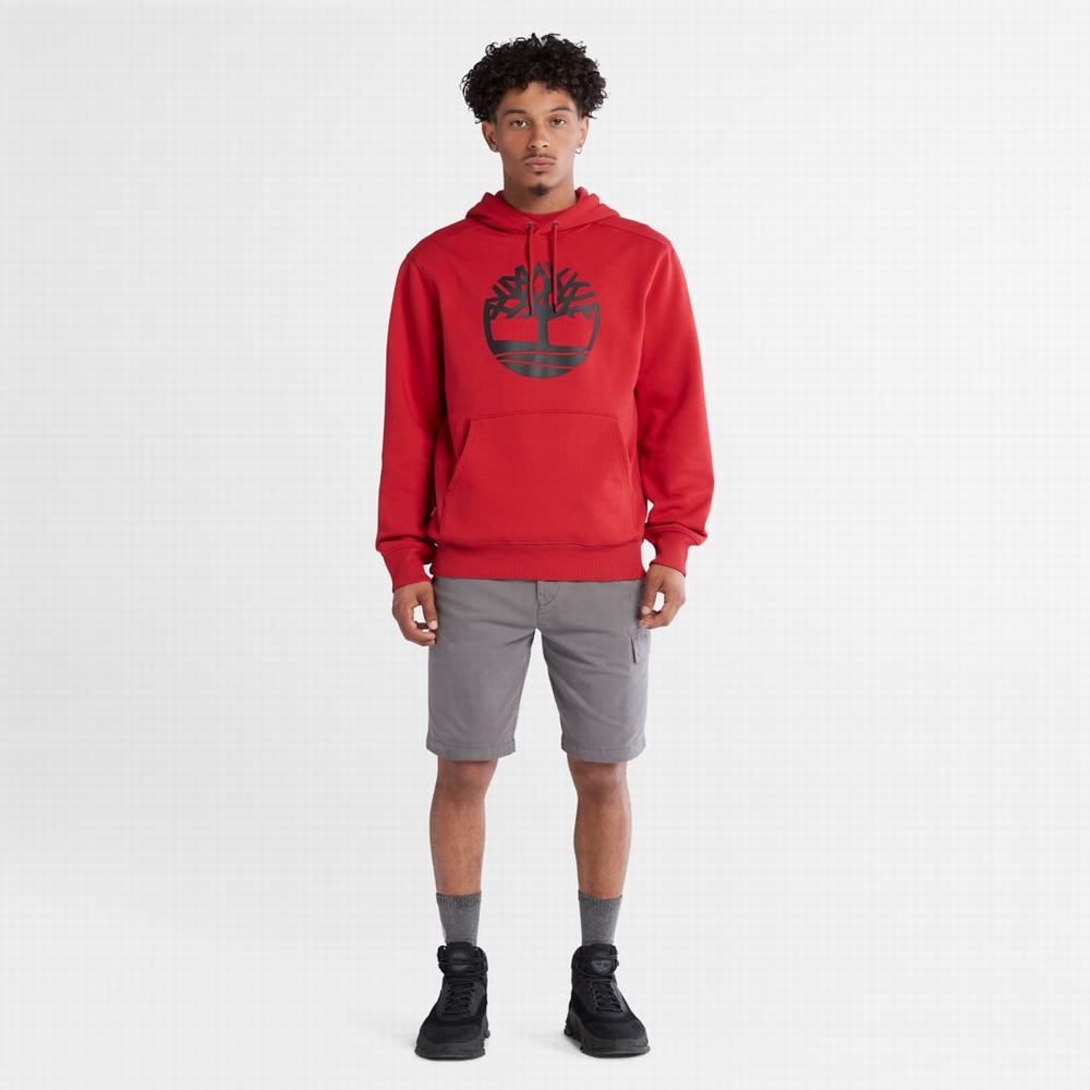 Pánské Mikiny S Kapucí Timberland Tree-Logo Tmavě Červené Černé | TI09614-753
