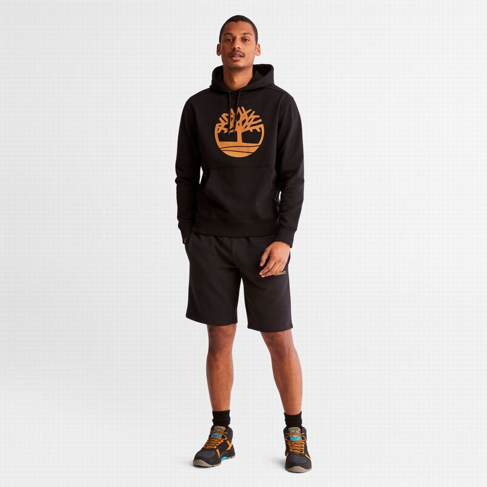 Pánské Mikiny S Kapucí Timberland Tree-Logo Černé Hnědé | TI27356-567