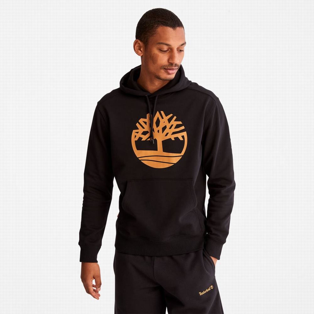 Pánské Mikiny S Kapucí Timberland Tree-Logo Černé Hnědé | TI27356-567