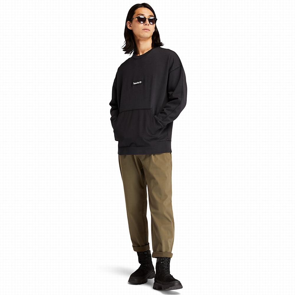 Pánské Mikiny Timberland Garment-Dyed Graphic Černé | TI79431-145