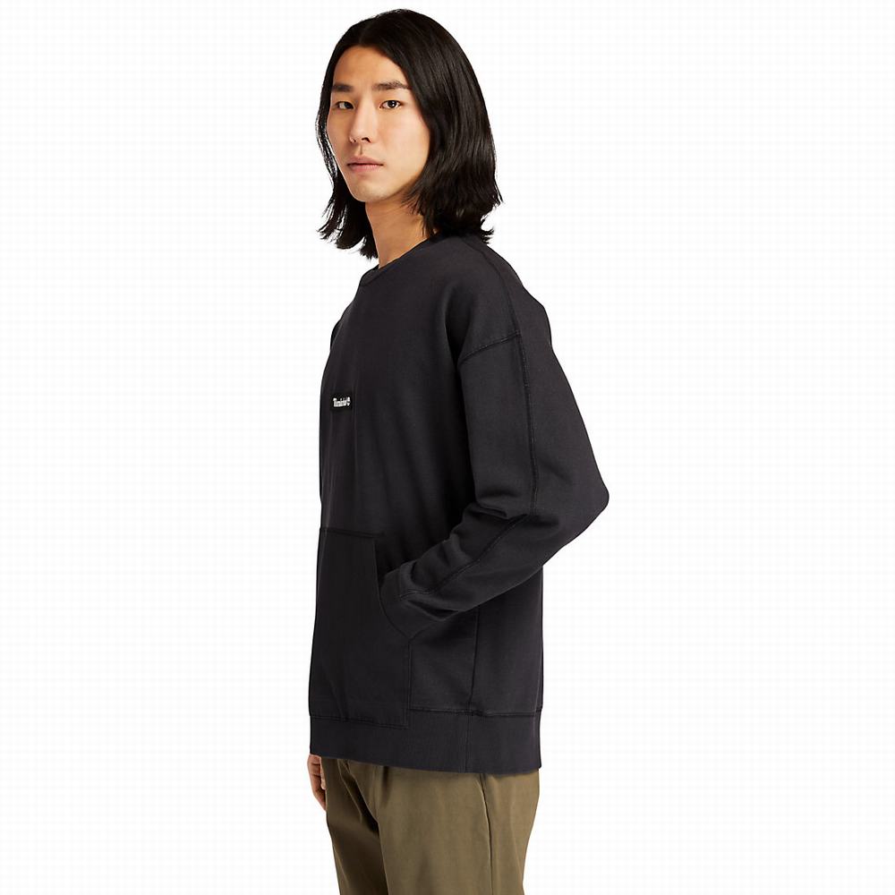 Pánské Mikiny Timberland Garment-Dyed Graphic Černé | TI79431-145