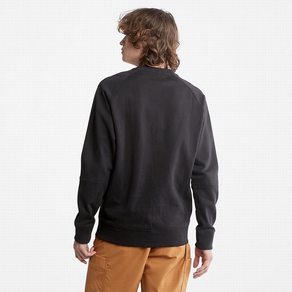 Pánské Mikiny Timberland Heavyweight Crewneck Logo Černé | TI19302-184