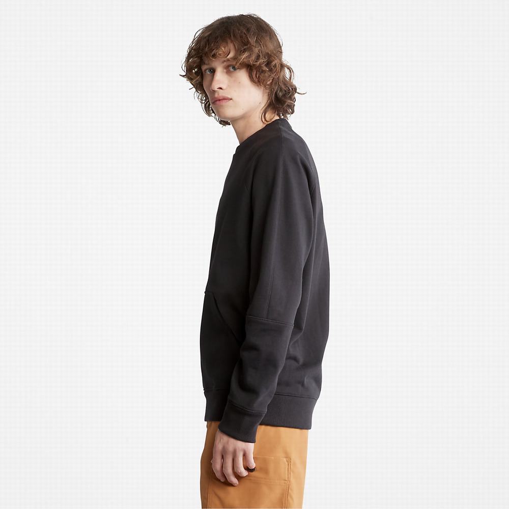 Pánské Mikiny Timberland Heavyweight Crewneck Logo Černé | TI19302-184