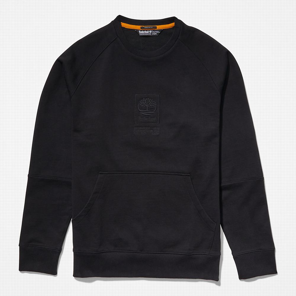 Pánské Mikiny Timberland Heavyweight Crewneck Logo Černé | TI19302-184