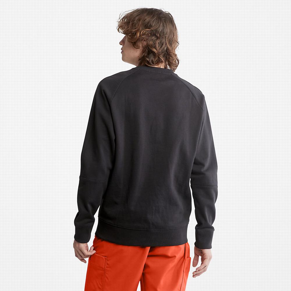 Pánské Mikiny Timberland Heavyweight Crewneck Logo Černé | TI19302-184