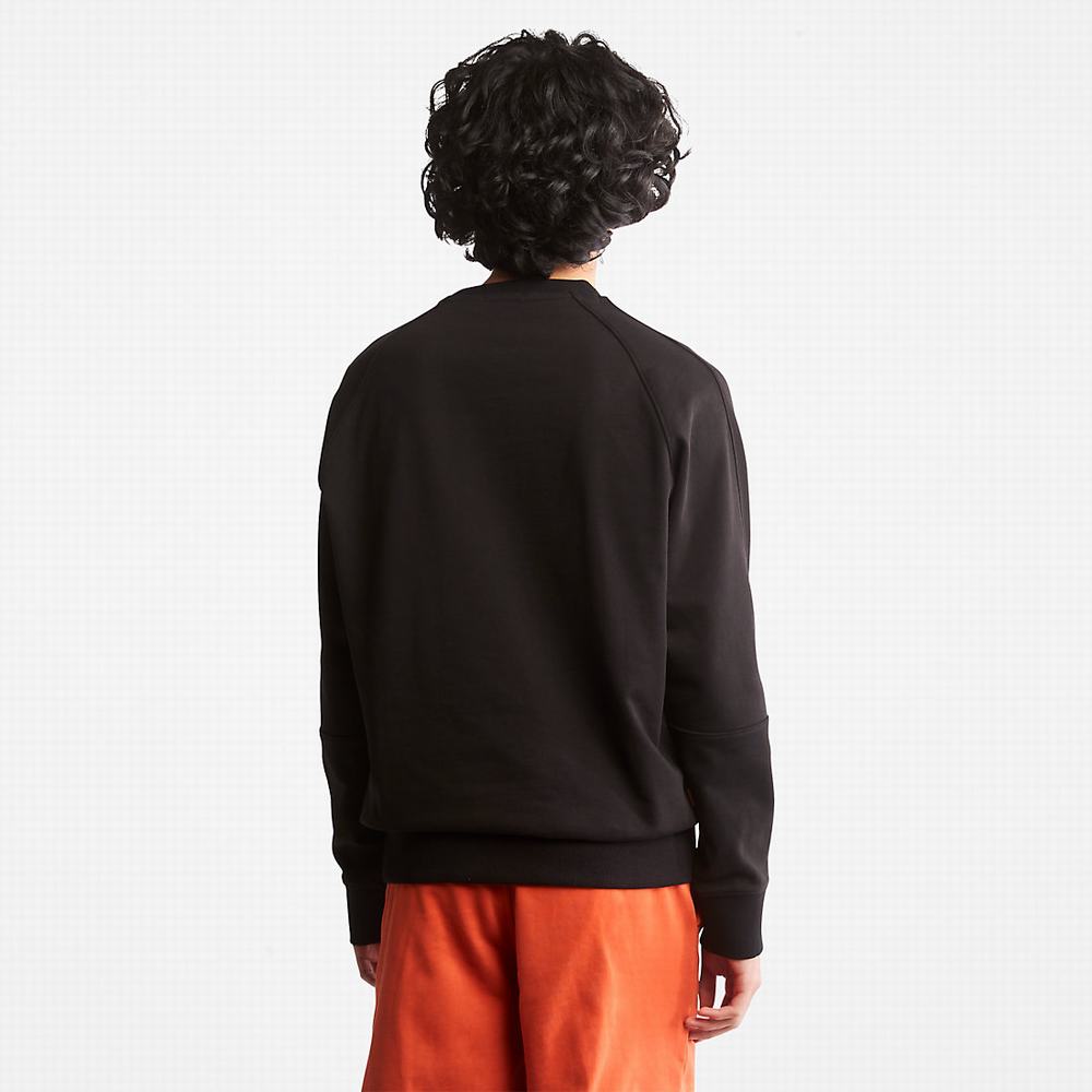 Pánské Mikiny Timberland Heavyweight Crewneck Logo Černé | TI19302-184