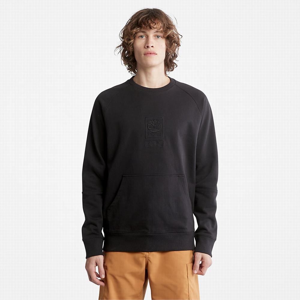Pánské Mikiny Timberland Heavyweight Crewneck Logo Černé | TI19302-184