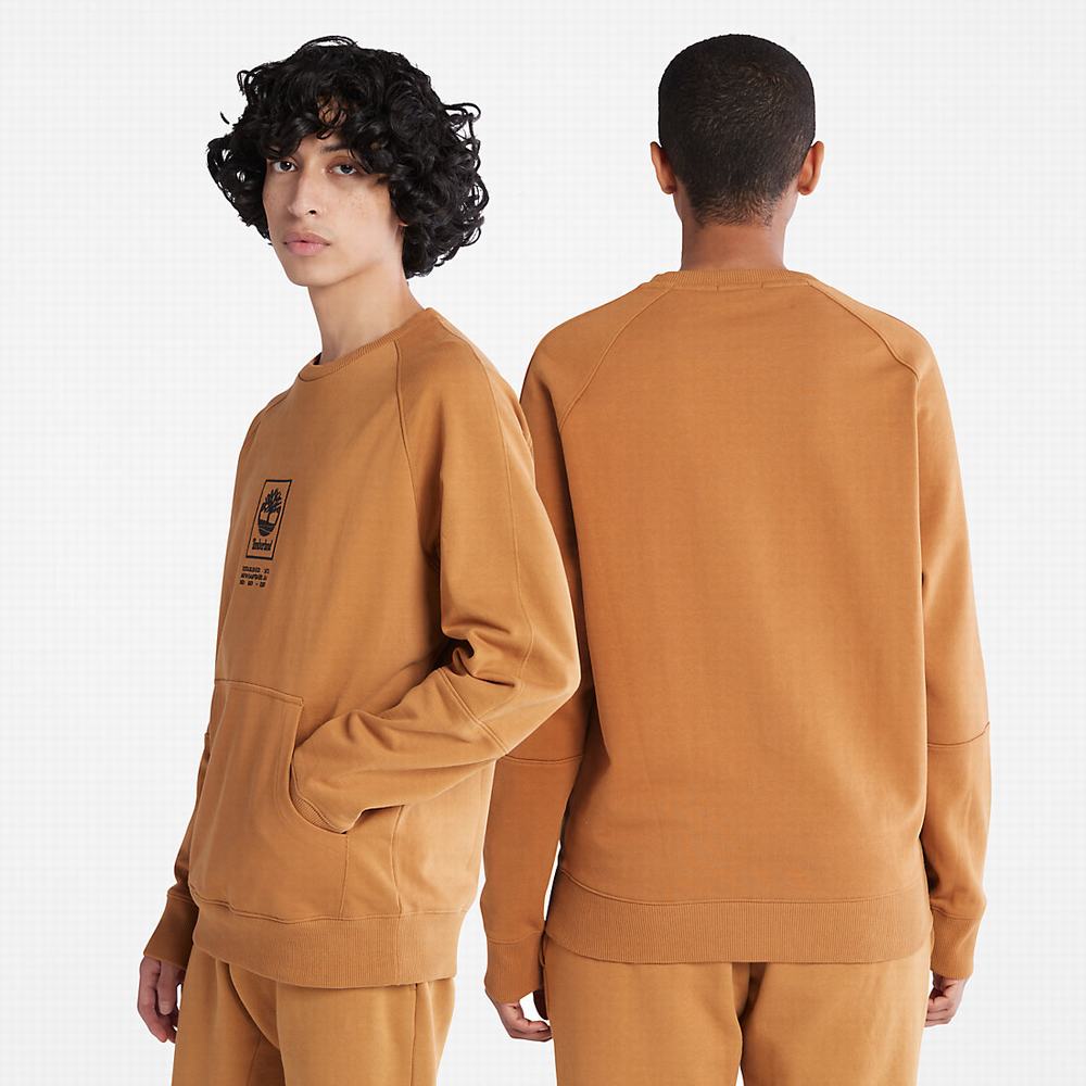 Pánské Mikiny Timberland Heavyweight Crewneck Logo Žluté | TI90546-348