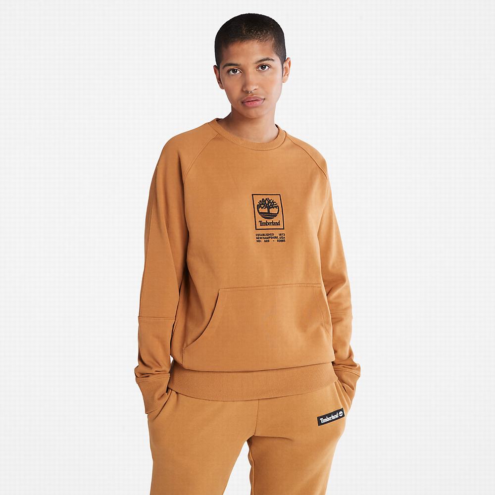 Pánské Mikiny Timberland Heavyweight Crewneck Logo Žluté | TI90546-348