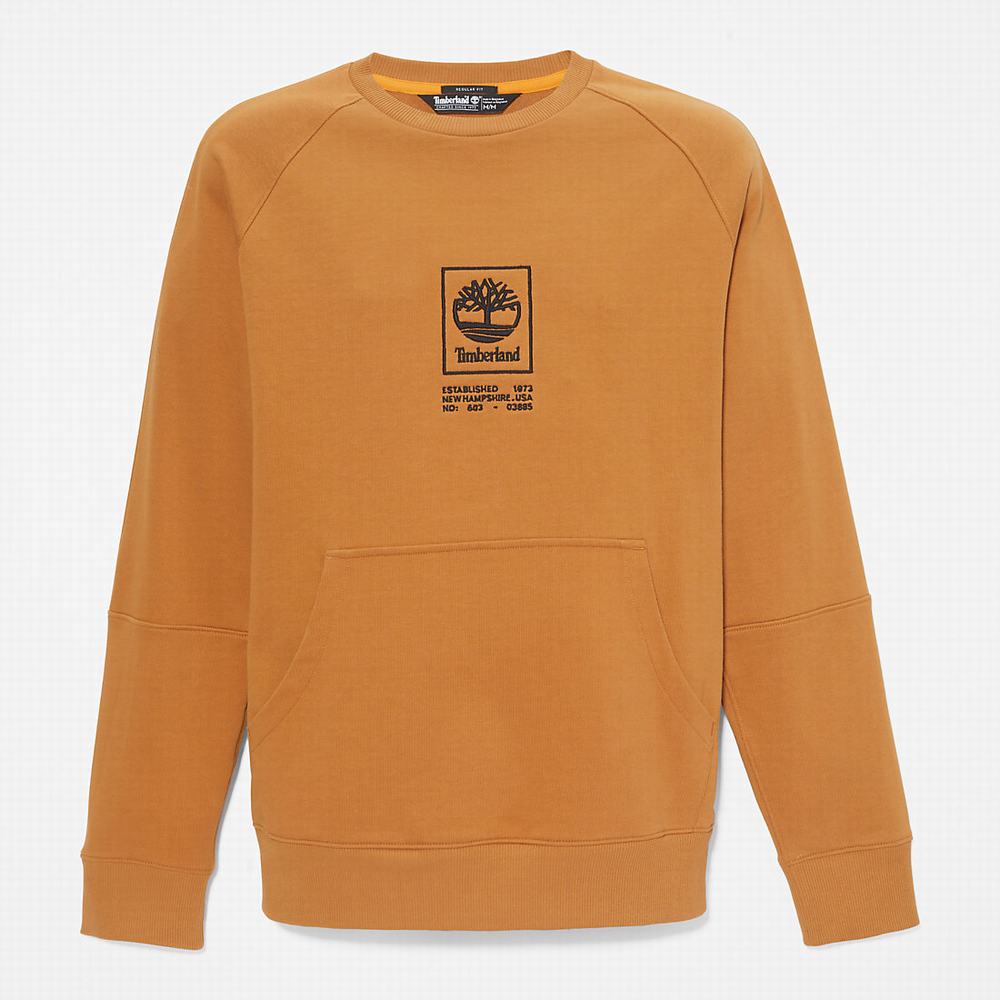 Pánské Mikiny Timberland Heavyweight Crewneck Logo Žluté | TI90546-348