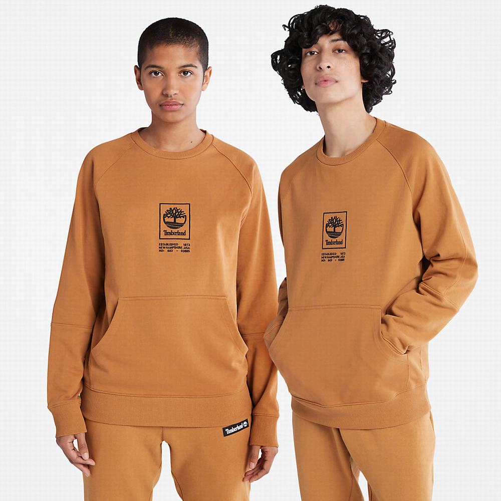 Pánské Mikiny Timberland Heavyweight Crewneck Logo Žluté | TI90546-348