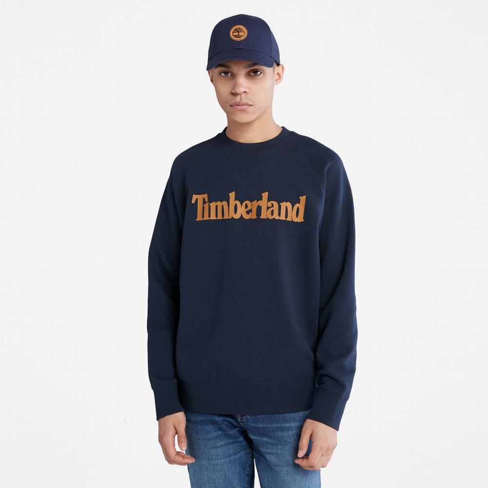 Pánské Mikiny Timberland Heritage Logo Tmavě Blankyt | TI58430-243