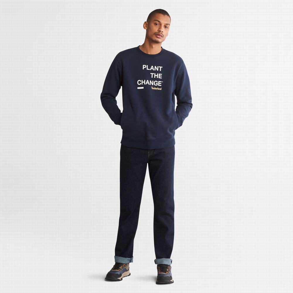 Pánské Mikiny Timberland Nature Needs Heroes™ Crewneck Tmavě Blankyt | TI51934-546