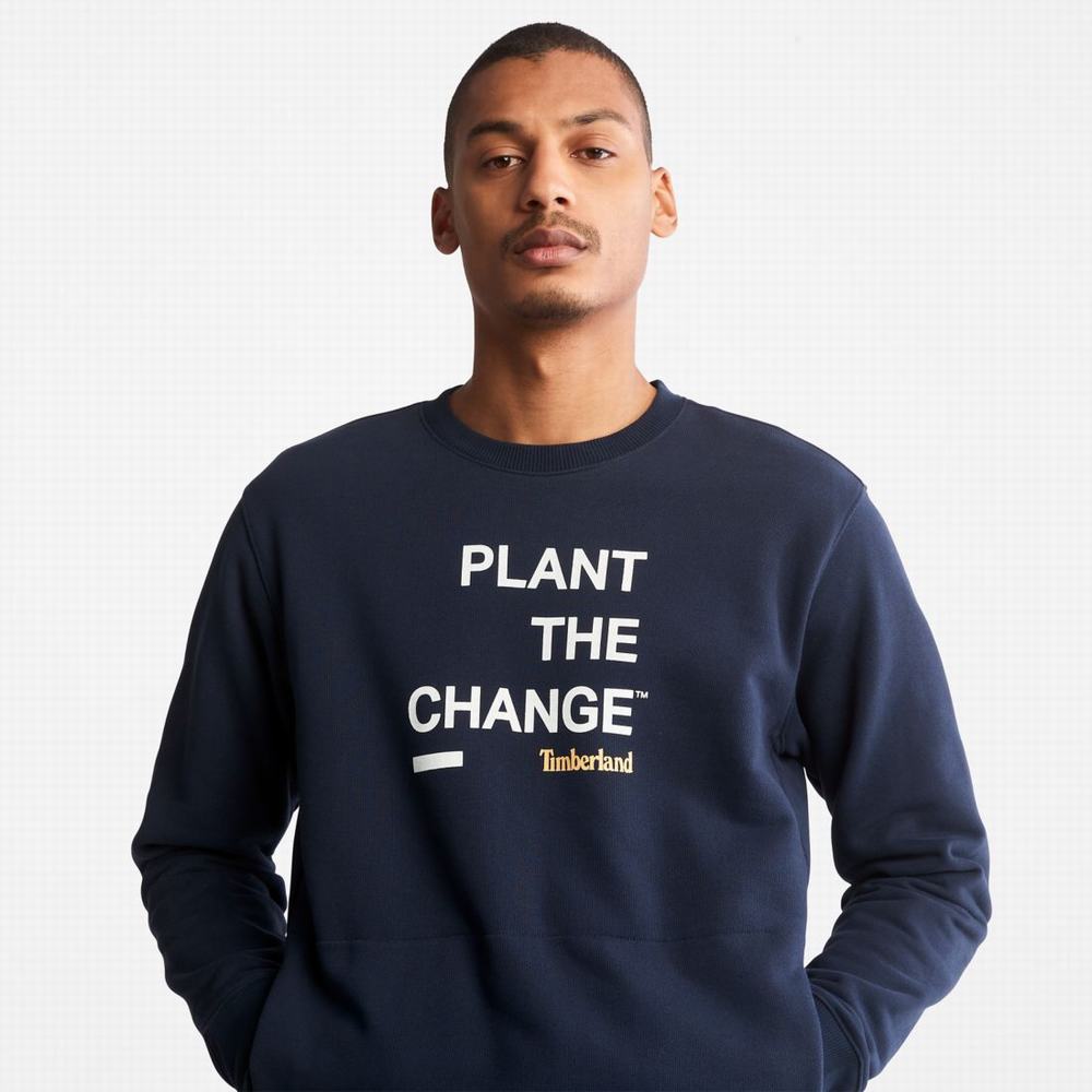 Pánské Mikiny Timberland Nature Needs Heroes™ Crewneck Tmavě Blankyt | TI51934-546