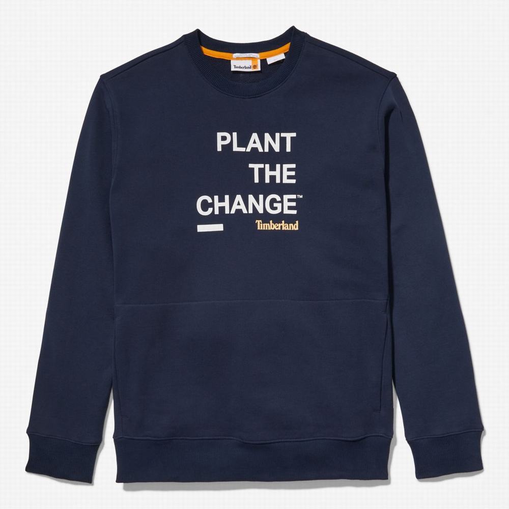 Pánské Mikiny Timberland Nature Needs Heroes™ Crewneck Tmavě Blankyt | TI51934-546