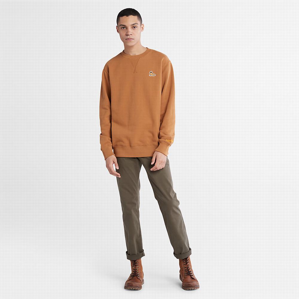 Pánské Mikiny Timberland Organic Bavlněné Boot Hnědé | TI58674-260