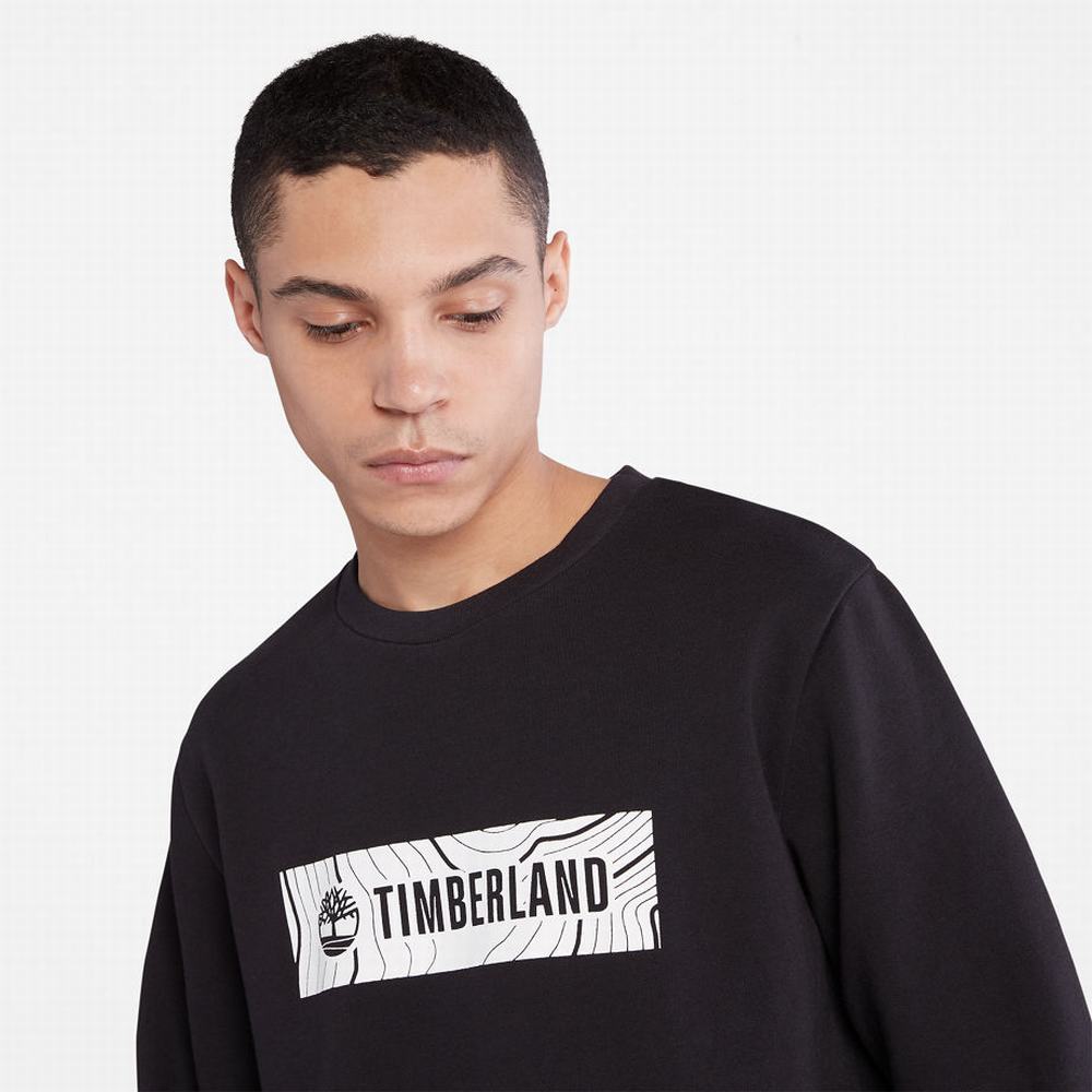 Pánské Mikiny Timberland Oyster River Logo Černé | TI14637-851